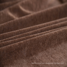 Plain Woven Chenille Sofa Fabric by Chocolate Color